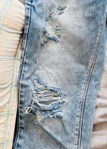 Ripped Denim Jeans Low Waist