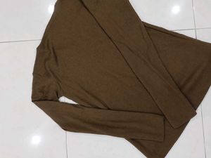 brown long sleeve top