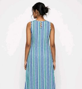 Charming Bird Print Sleeveless Dress