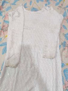 Elegant White Sequined Kurta