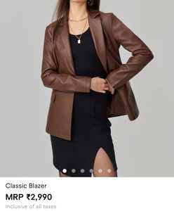 Leather Blazer From Savana ( New)