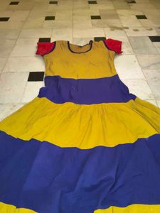 Mustard &amp; Blue Tiered Maxi Dress