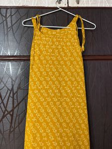 Yellow Floral Print Kurta