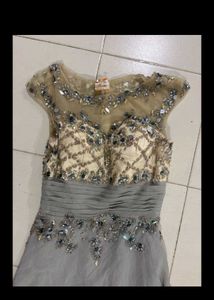 Stunning Grey Embellished Gown