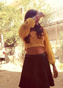 Yellow crop top