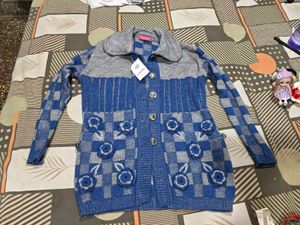 - Blue &amp; Grey winters  open button koti and skiv