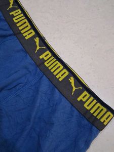 Puma Blue Boxers with Yellow Accent