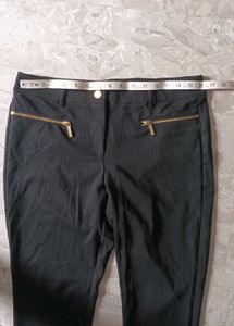 Michael Kors Chic Black Zip Detail Pants
