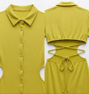 Stylish Cutout Button-Down Dress