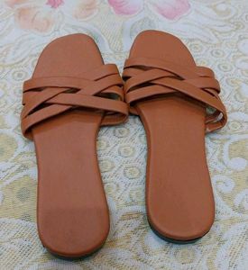 Stylish Orange Criss-Cross Sandals