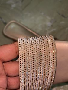 Sparkling Embellished Heeled Slides
