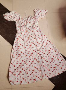 White Floral Puff Sleeve Mini Dress