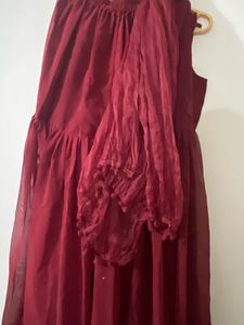Maroon Kurti &amp; sharara set with dupatta