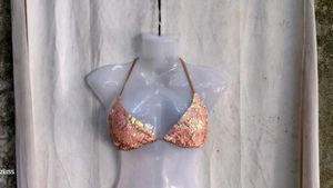 I. Sparkling Sequin Bikini Top