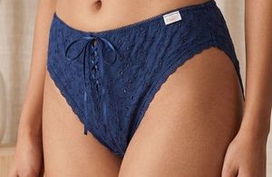 Blue Lace Trim Briefs
