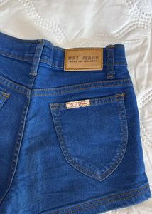 High Waisted Button Fly Denim Shorts
