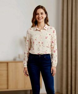 Zudio Cute Floral Button-Up Shirt