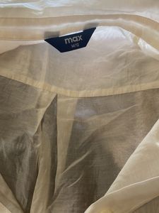 Sheer Cream Button-Up Shirt