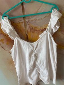 White Ruched Tank Top
