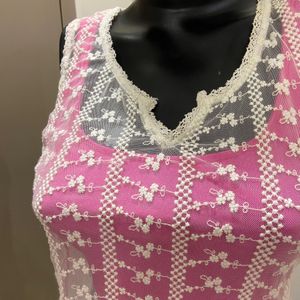 Bershka Embroidery Net Top