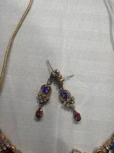 Stunning Multi-Color Stone Necklace &amp; Earrings Set