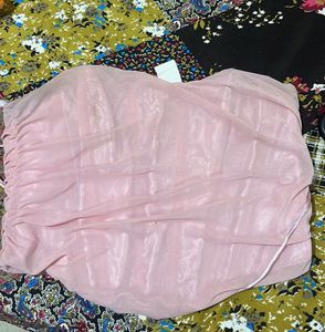 Sheer Ruched Pink Top