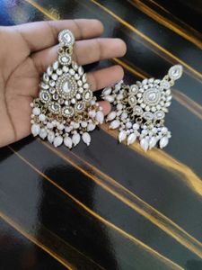Exquisite Pearl & Crystal Dangler Earrings