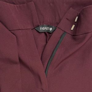 Burgundy Belted Trousers