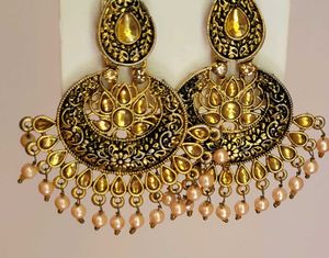 Exquisite Antique Gold Dangle Earrings