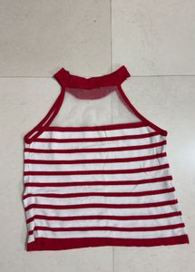Red & White Striped Tank Top