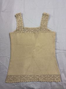 Crochet Trim Sleeveless Top