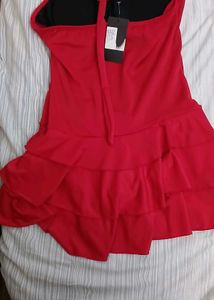 Red Ruffled Halter Swimsuit - XL Size - Brand New