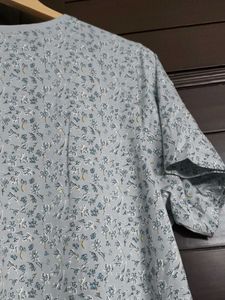 Van Heusen Light Blue Floral Print T-Shirt