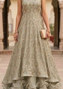 Elegant Sequin Embroidered Gown