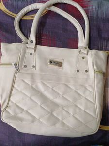 Cream Quilted Tote Bag