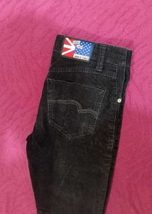 Monte Carlo Black Corduroy Straight Leg Pants