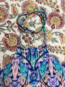 Printed Halter Bikini Top