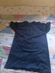 Navy Blue Oversized Graphic T-Shirt