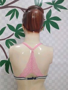 (200)Pink Lace Bralette