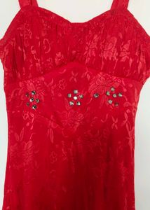 Stunning Red Lace Ethnic Gown