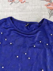 Blue Pearl Embellished Top