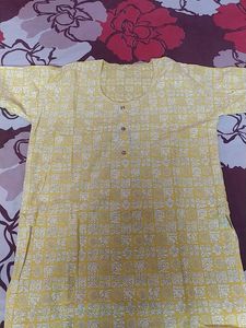 Kurta Set With 3/4th Sleeves Cotton Fabric