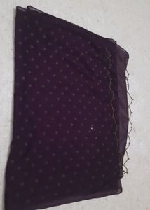 Purple Frills Dupatta