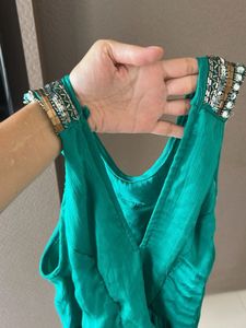 Emerald Green Beaded Top
