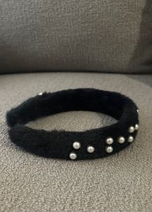 Brand New Black Velvet Pearl Headband