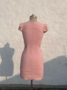 Chic Pink Double-Breasted Dress
