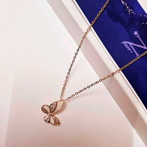 Butterfly Rose gold Pendant Necklace