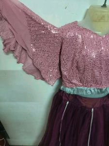 Elegant Lehenga Choli with Sequin Top
