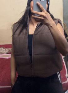 Brown Corduroy Puffer Vest