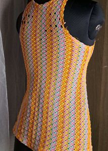 Colorful Knit Tank Top - Heart Detail